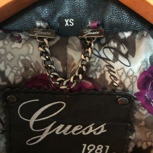 100%  leather Guess jacket W/ silk lining😍